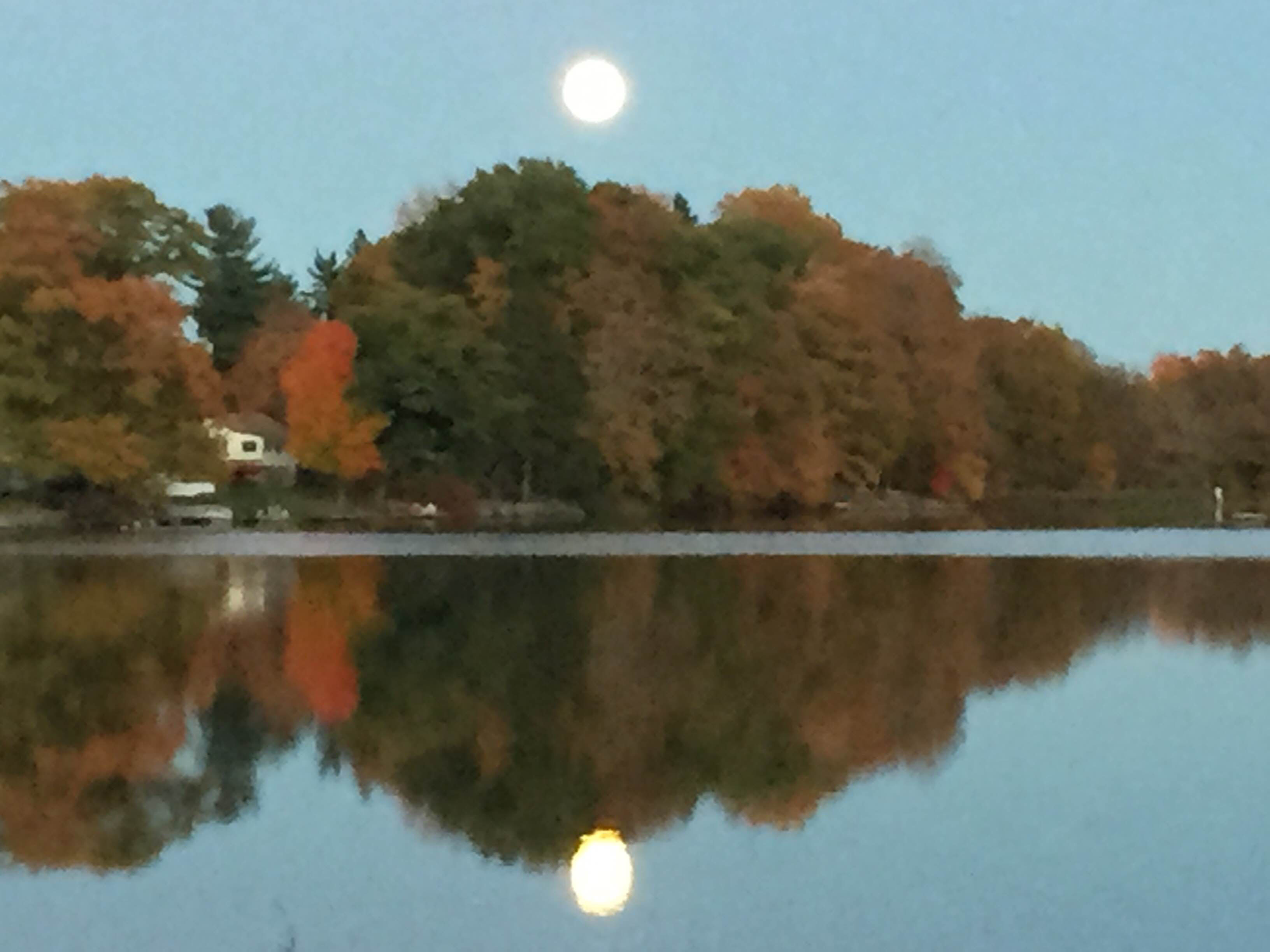 Picture with Moon shining on water